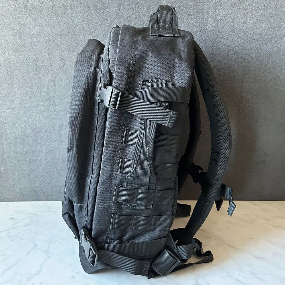 Highland Tactical Black Rumble Backpack Molle Webbing Water Resistant Pack